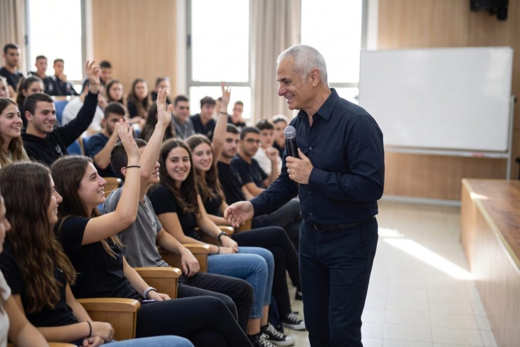 הרצאות לבני נוער: מוטי אלוני בהרצאה חווייתית מול קבוצת בני נוער